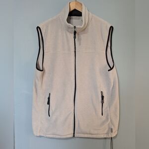 Retreat Fleece Vest Black‎ Trim Full Zip Outdoor Streetwear Vintage Y2K 90s